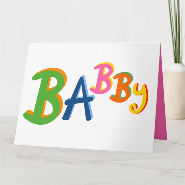 Cartão BABBY Black Country escreve New Baby Card (Frente)