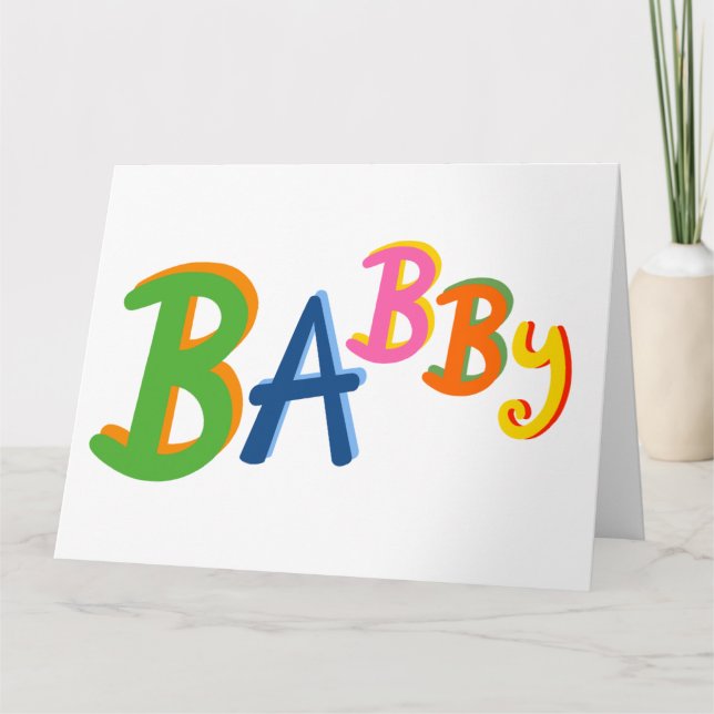 Cartão BABBY Black Country escreve New Baby Card (Frente)