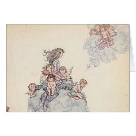 Cartão Babies and Angel on Cloud Andersen's Fairy Tales