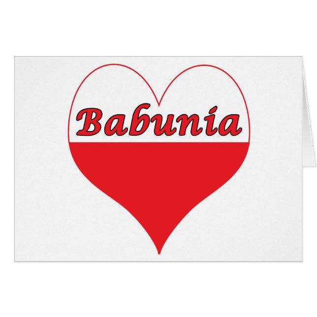 Cartão Babunia Polonês Heart (Frente Horizontal)