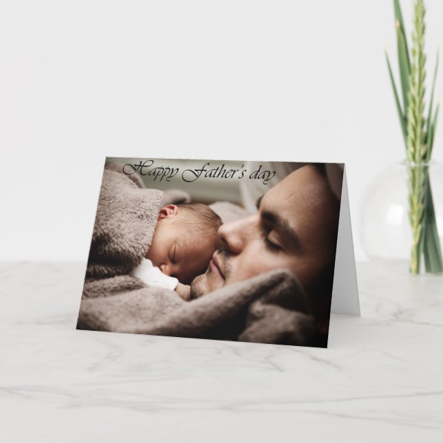 Cartão Baby and daddy happy father's day card (Frente)