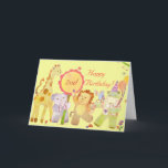 Cartão Baby Animals: Birthday Card for Children<br><div class="desc">Baby animals design for young children's birthday! Feel free to put an appropriate number in the flower for your kid(s)! Simply click on "Customize it" button you see in the right margin to personalize the item.</div>