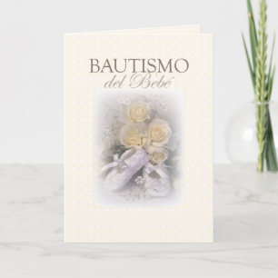 Cartão Baby Baptism Neutral, Spanish