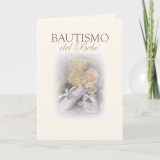 Cartão Baby Baptism Neutral, Spanish
