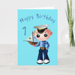 Cartão Baby Birday Card Little Sailboy - Seu Texto
