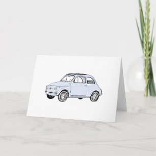 Cartão Baby Blue Fiat 500 Pencil Style Rendering Greeting