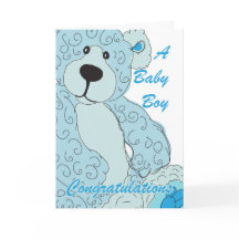 Baby Boy Congratulations Teddy Bear in blue