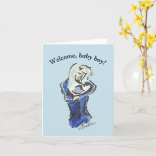 Cartão "Baby Boy" da mãe e do bebê