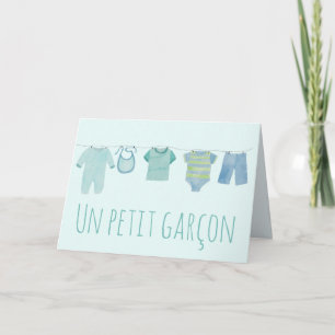 Cartão Baby Boy French Parabéns