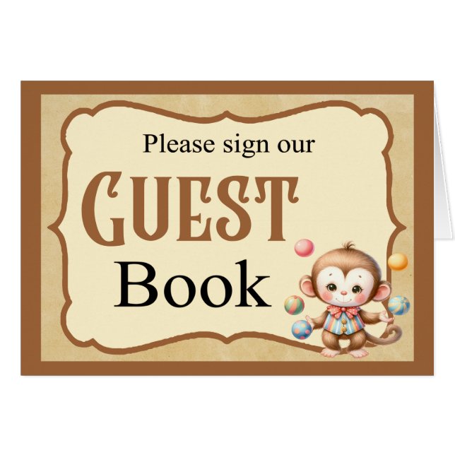Cartão Baby Circus_ Guestbook Card (Frente horizontal)