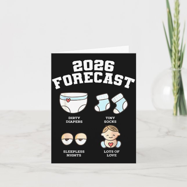 Cartão Baby Coming Soon 2026 Forecast Baby Shower Funny N (Frente)