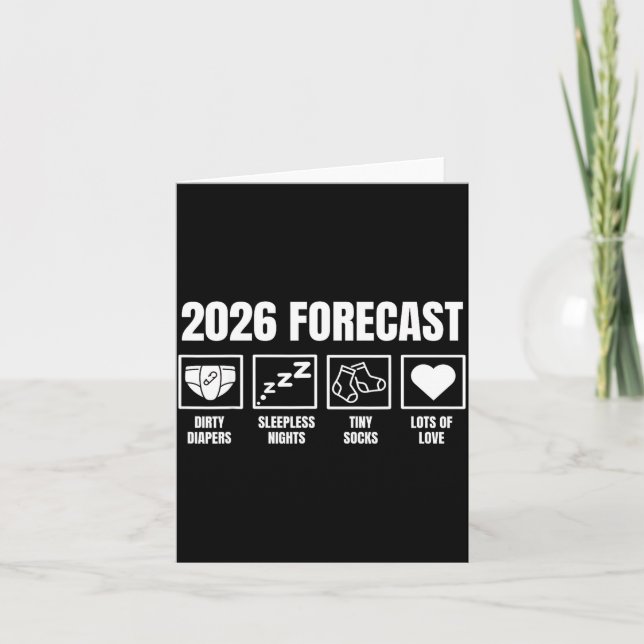 Cartão Baby Coming Soon 2026 Pregnancy Announcement Forec (Frente)