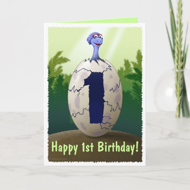 Cartão Baby Dinosaur Birthday Card (Frente)