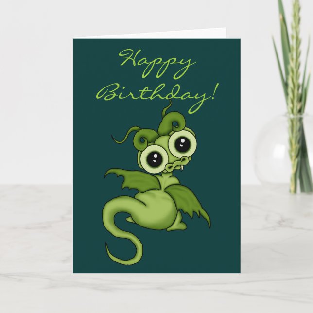 Cartão Baby Dragon Happy Birthday Card (Frente)