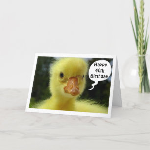 Cartão BABY DUCK SAYS HOPE YOUR 40th IS JUST DUCKY