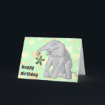 Cartão Baby Elephant Birthday Card<br><div class="desc">This cute critter has been reproduced from an original digital illustration of a little baby elephant.</div>