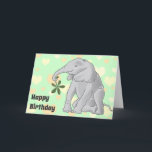 Cartão Baby Elephant Birthday Card<br><div class="desc">This cute critter has been reproduced from an original digital illustration of a little baby elephant.</div>