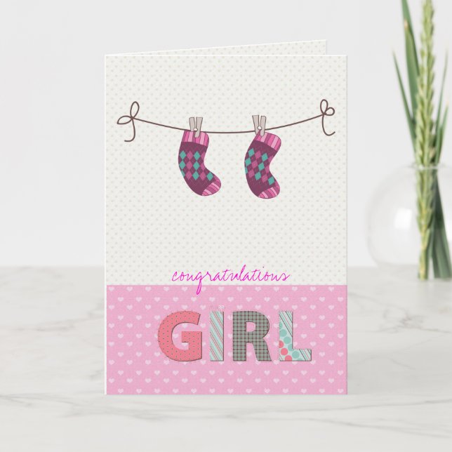 Cartão baby girl congratulations card (Frente)