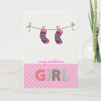 Cartão baby girl congratulations card