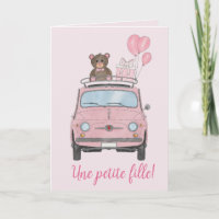 Baby Girl Fiat 500 parabéns Franceses