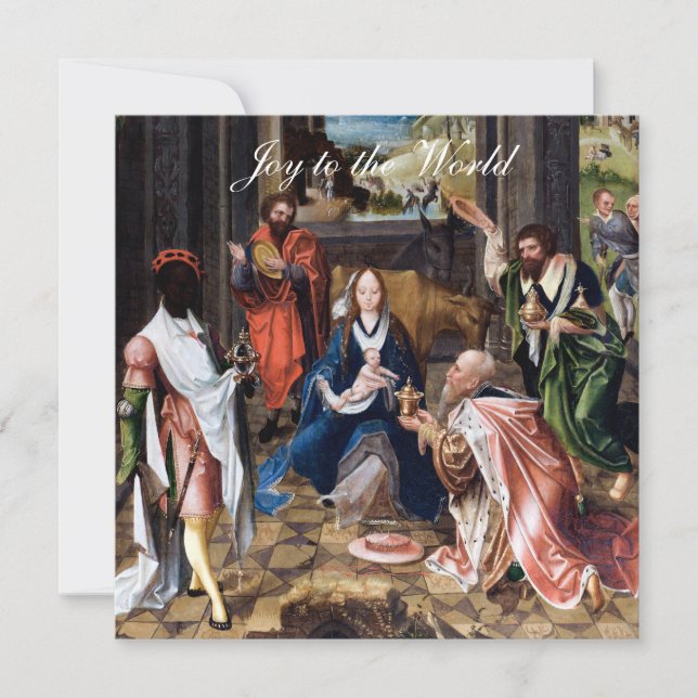 Cartão Baby Jesus with the Maji (Frente)