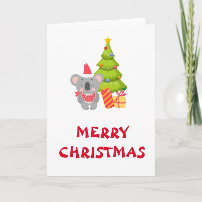 Cartão Baby Koala Christmas Folded Greeting Card (Frente)