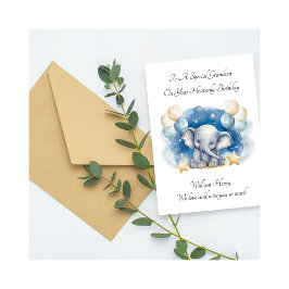 Cartão Baby Loss Boy Elephant Birthday Remembrance Card