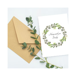 Cartão Baby Loss Daddy Birthday Leaf Wreath Card