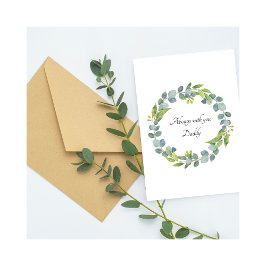 Cartão Baby Loss Daddy Birthday Leaf Wreath Card