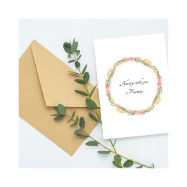 Cartão Baby Loss Mummy Birthday Feather Wreath Card