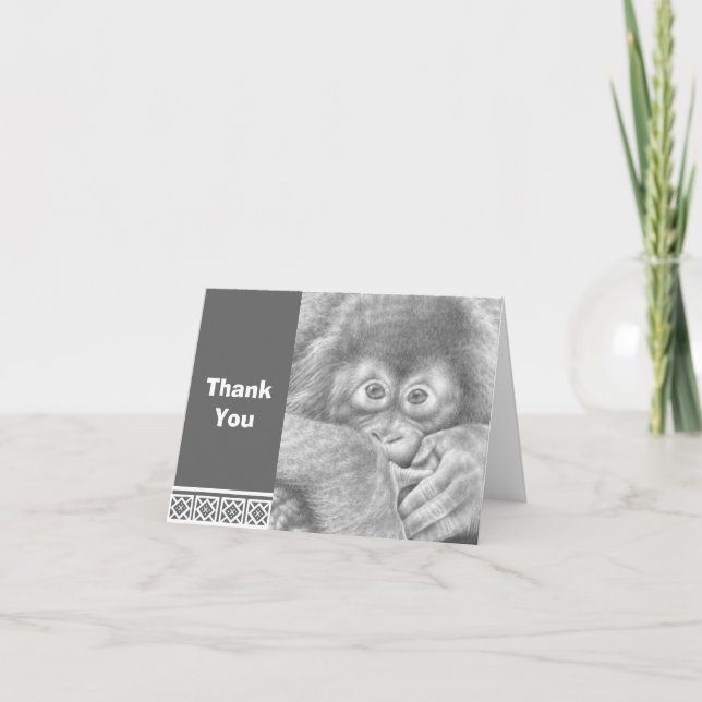 Cartão Baby Orangutan Note Card (Frente)