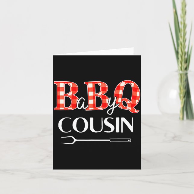 Cartão Baby Shower Cousin Bbq Party Cute Matching Family  (Frente)