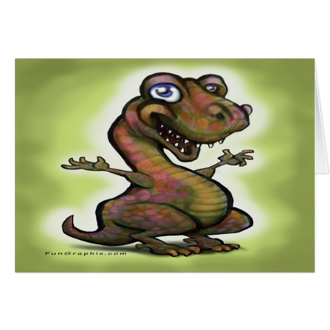 Cartão Baby T-Rex (Frente Horizontal)