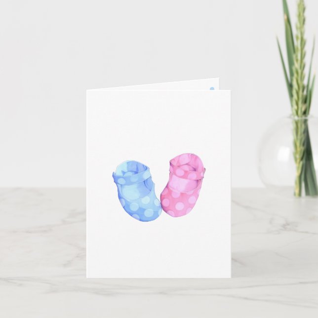 Cartão Baby Twins Booties Note Card (Frente)