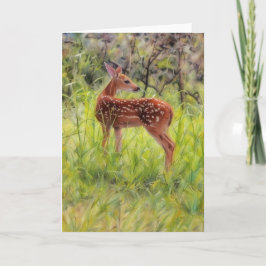 Cartão Baby Wild Deer Fawn Art Nature Note Card
