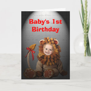 Cartão Babys 1st Birthday Lion Birthday Card