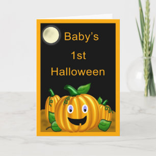 Cartão Baby's 1st Halloween Card - Funny Jack-O-Lantern
