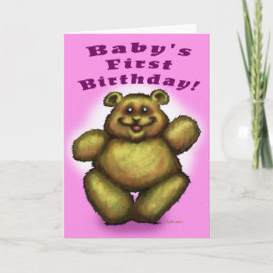 Cartão Baby's First Birthday Girl