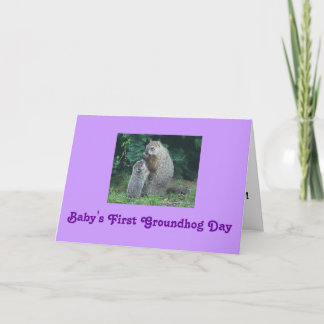 Cartão Baby's First Groundhog Day Greeting Card