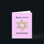 Cartão Baby's First Passover<br><div class="desc">Celebrate baby's first passover with jewish star and matzoh gifts for the jewish holidays and baby apparel for the seder.</div>