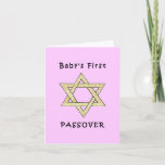 Cartão Baby's First Passover<br><div class="desc">Celebrate baby's first passover with jewish star and matzoh gifts for the jewish holidays and baby apparel for the seder.</div>