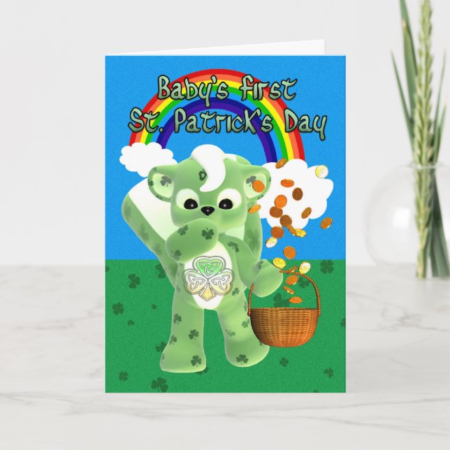 Cartão Baby's First St. Patrick's Day Card, with litte cu (Frente)