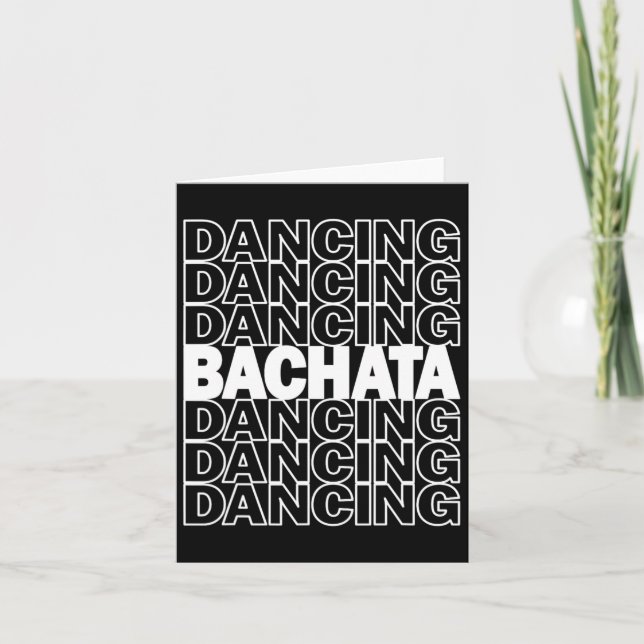 Cartão Bachata Dançando Tipografia Gráfico Para Salsa Lat (Frente)