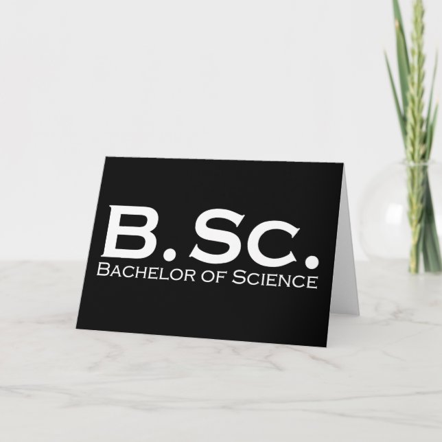 Cartão Bachelor of Science BSc (Frente)