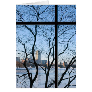 Cartão Bacia congelada de Charles River, MÃES de Boston,