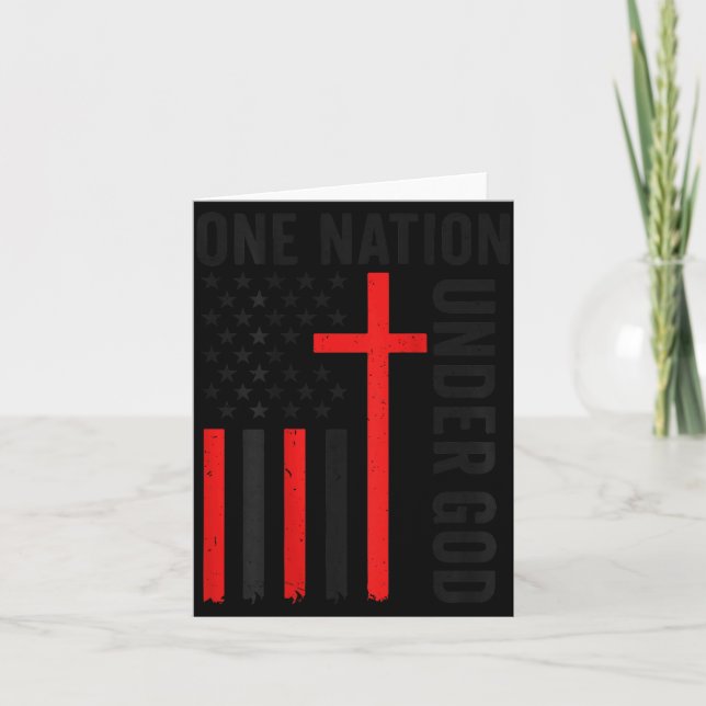 Cartão Back One Nation Under God American Flag Christian  (Frente)