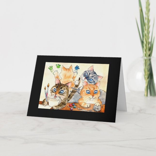 Cartão Back-to-school kittens in art class card (Frente)