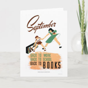 Cartão Back To School Work 1940 WPA