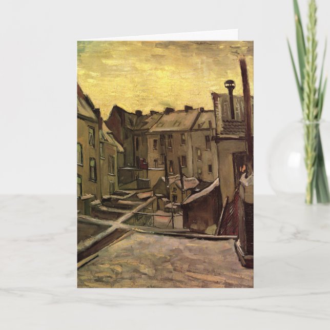 Cartão Backyards of Old Houses de Vincent van Gogh (Frente)