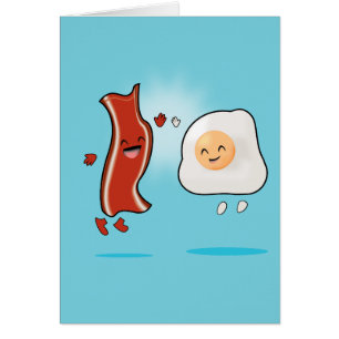 Cartão Bacon ama Ovos